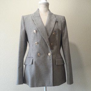 Zara Checked Double-Breasted Blazer